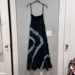 Navy Blue and Light Blue Maxi Dress